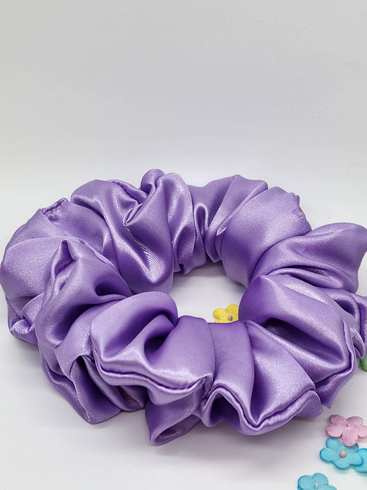 Purple XL, Standard and Small Satin Scrunchies